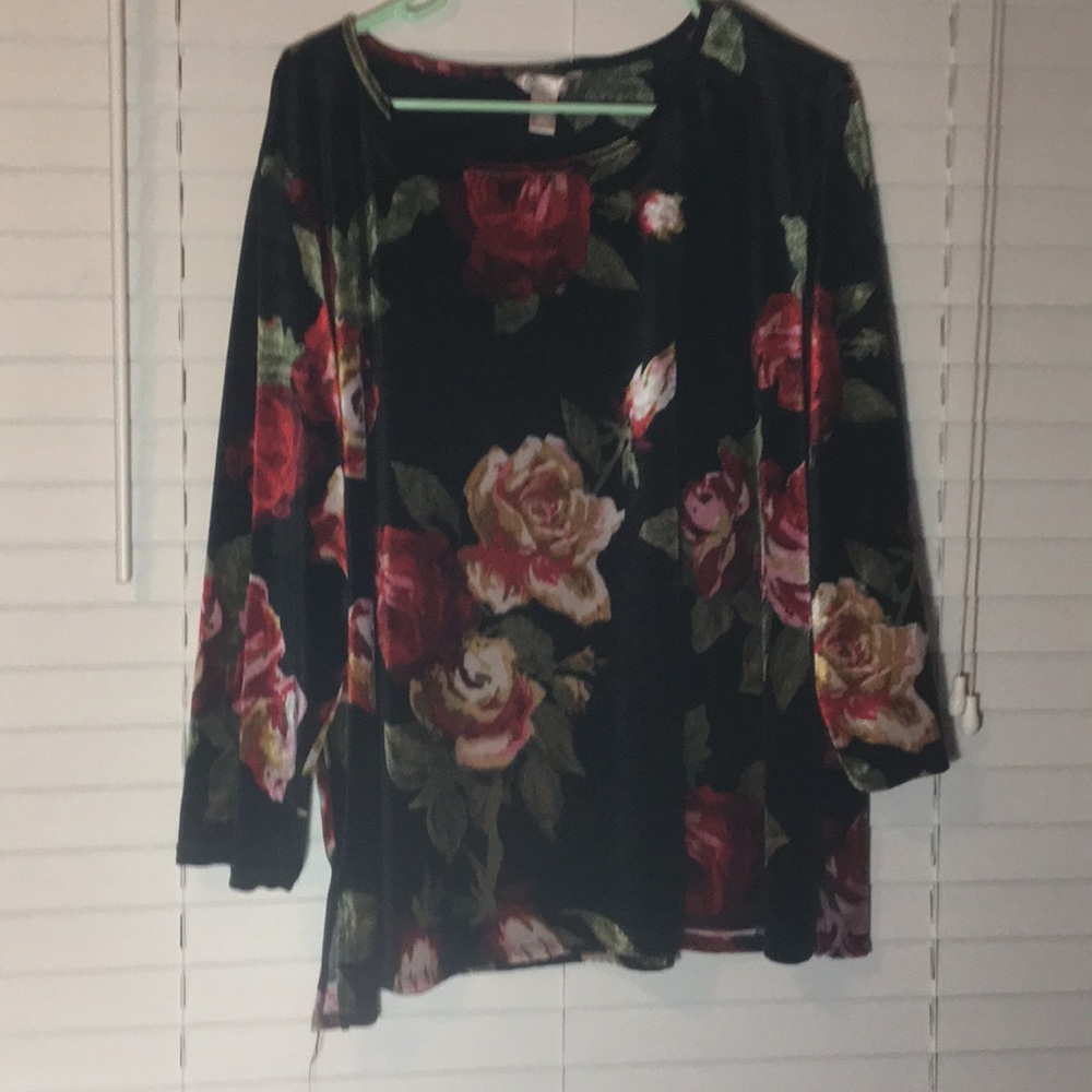 Floral Velvet Top